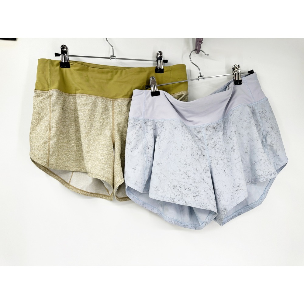 Lululemon Active‎ Speed Up Shorts 8 Green Purple Workout Bundle